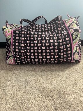 Very Bradley Travel Large Duffel Bag - Retired Pink Elephant